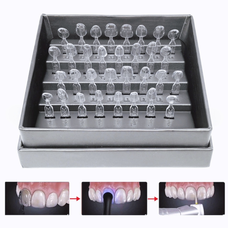 Teeth Whitening Moulds - ชุดแม่พิมพ์วีเนียร์ฟัน 32 ชิ้น/ชุด สำหรับเรซิ่นคอมโพสิต แบบใช้แสงและอบฆ่าเชื้อ สำหรับฟันหน้า