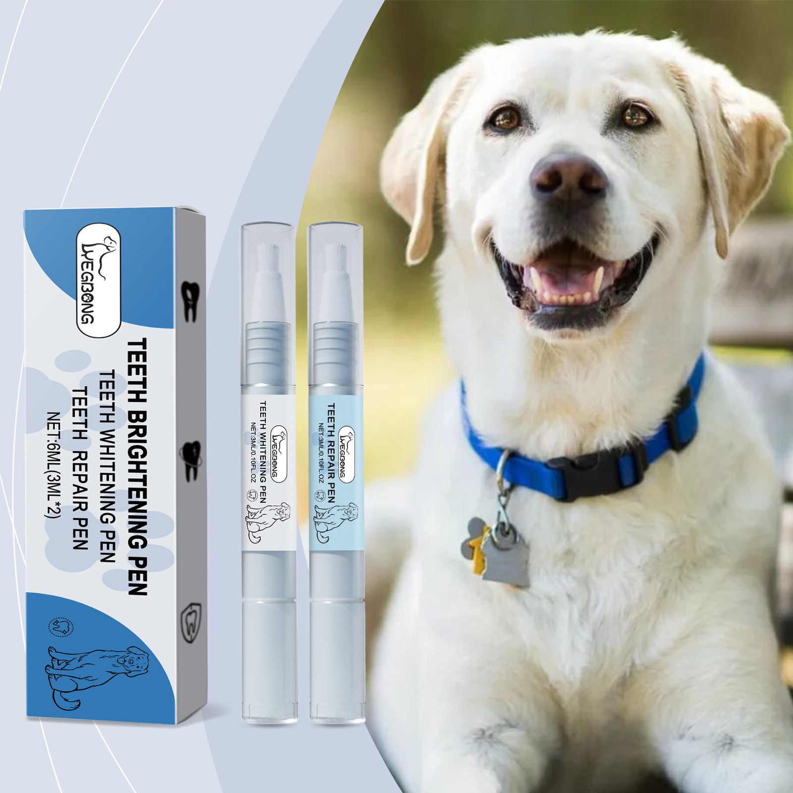 Teeth Whitening Pens - ชุดปากกาฟอกฟันขาวสำหรับสุนัขและแมว ช่วยขจัดคราบหินปูน ทำความสะอาดและฟื้นฟูผิวฟันสัตว์เลี้ยง