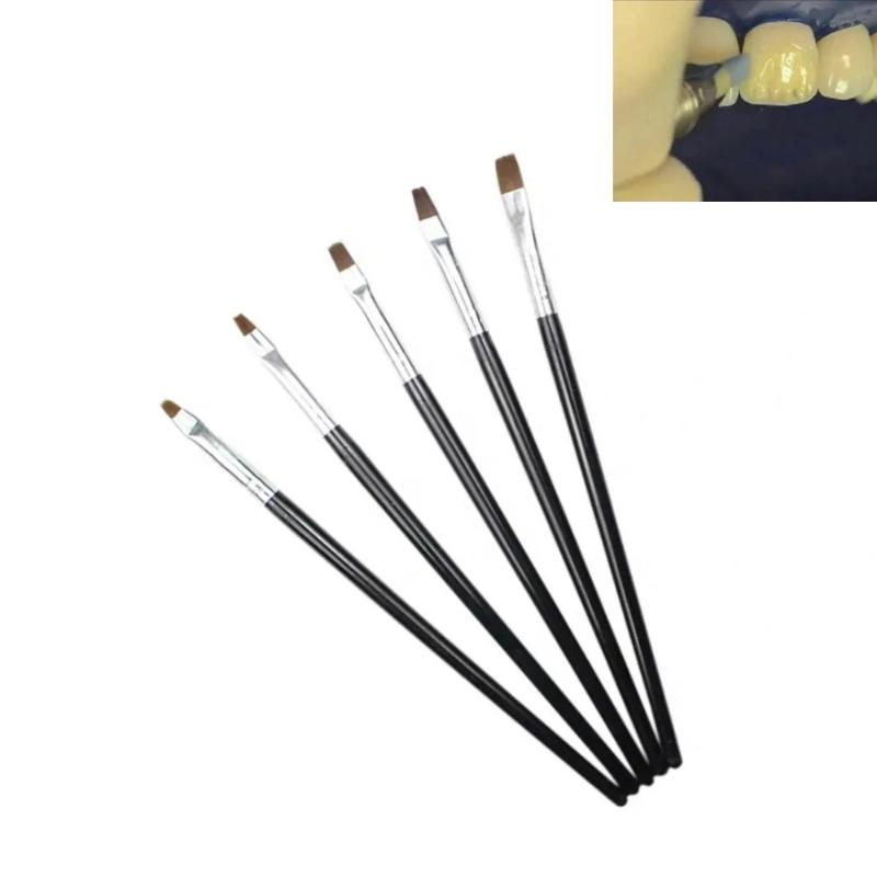 Teeth Whitening Pens - ชุดแปรงเรซิ่นสำหรับงานทันตกรรม 5 ชิ้น สำหรับงานศิลปะบนเล็บ DIY งานเพ้นท์