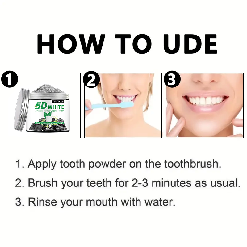 YUlTlKUE 5D ไวท์ แอคทิเวท ชาร์ - Teeth Whitening Near Me บทวิจารณ์และราคา